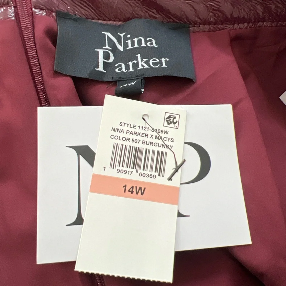 Nina Parker x Macy’s Burgundy Faux Leather Wrap Skirt | NWT - Picture 6 of 10
